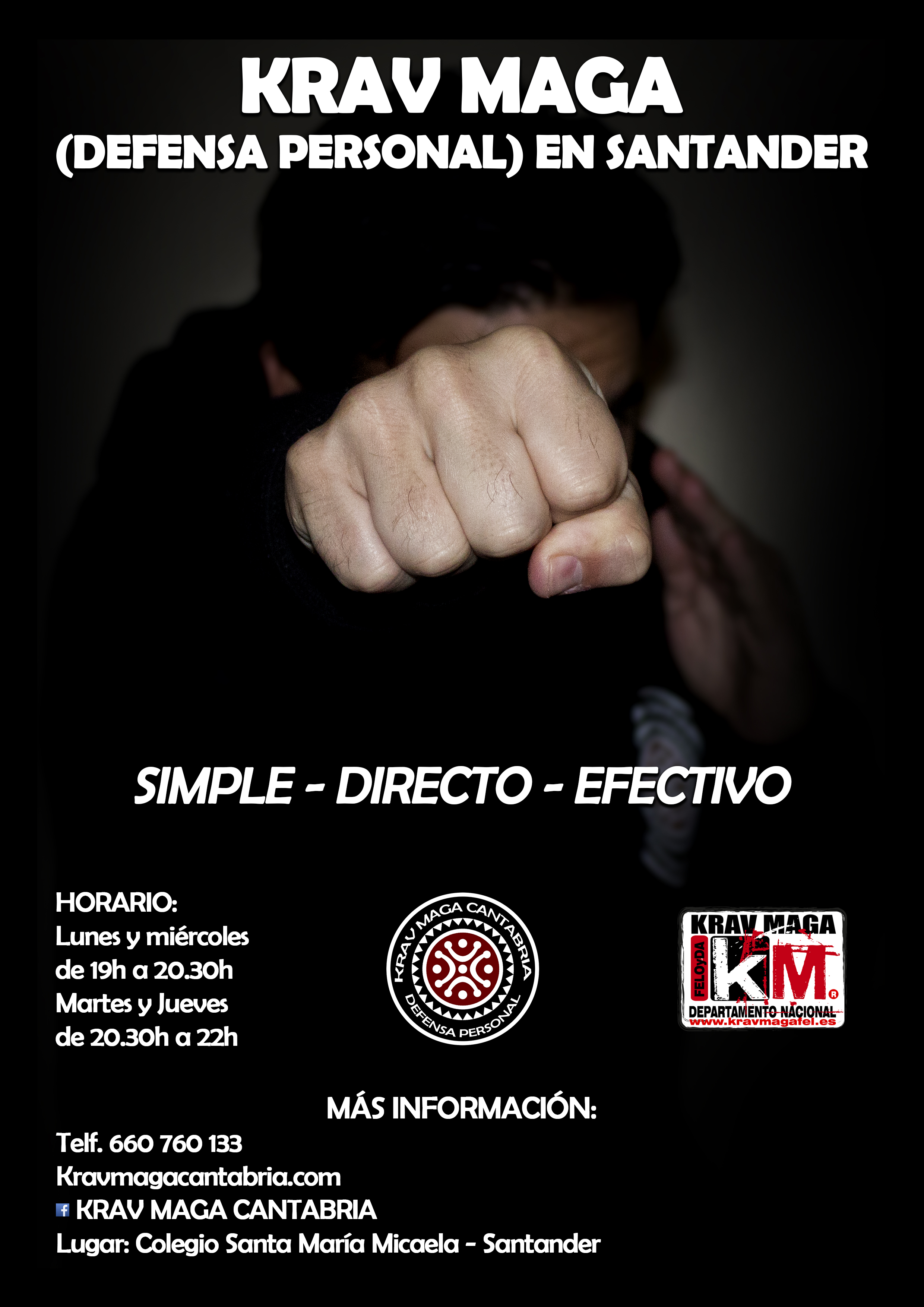 cartel krav maga en santander 2018