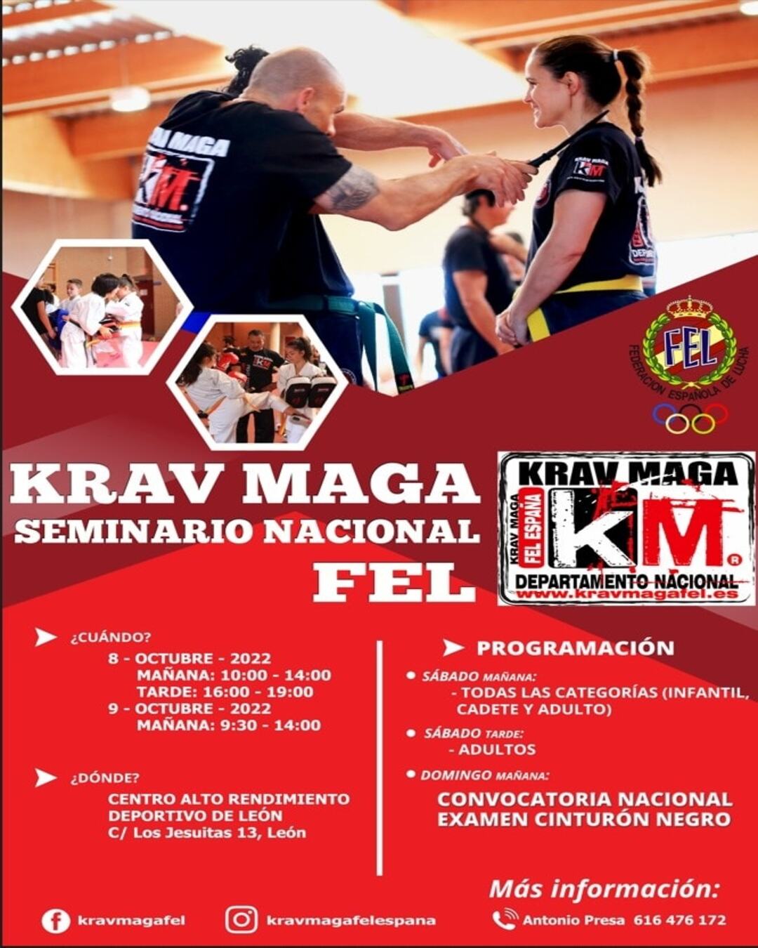 convencion nacional krav maga fel españa. seminario y examen de cinturón negro. defensa personal y combate cuerpo a cuerpo