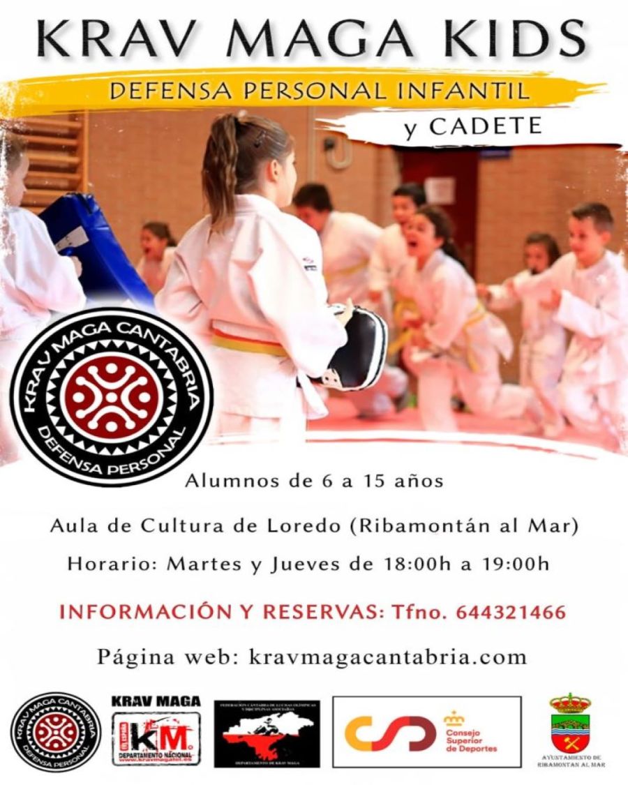clases de krav maga infantil y cadete defensa pesonal en ribamontan al mar
