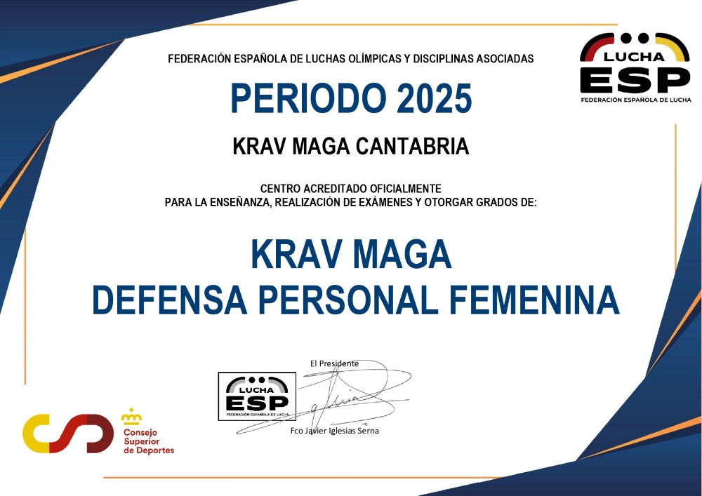centro oficial krav maga cantabria defensa pesonal femenina santander fel feloda federación española lucha lucha esp